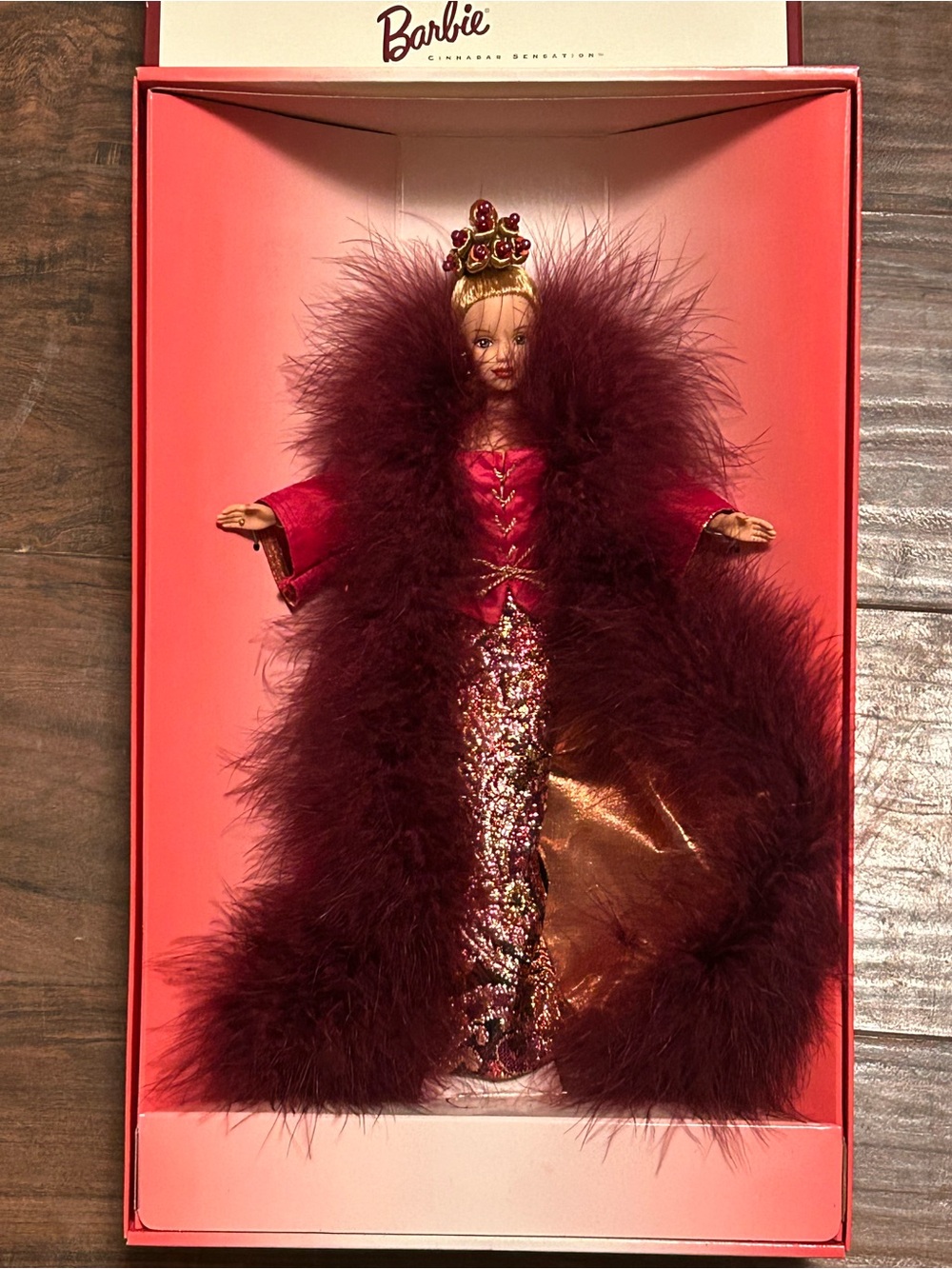 Byron Lars -porcelain Barbie- limited edition. Cream/Burgundy yr-1998!